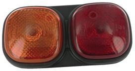 Galinis žibintas stačiakampis, 12/24V, raudona/gintarinė, 223x112x57mm, Britax L1201LB
