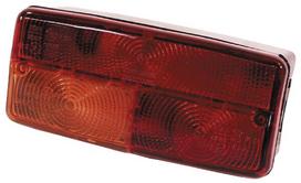 Galinis žibintas dešininis stačiakampis, raudona/gintarinė, 185x85mm AMP kištukas, Cobo 02487000