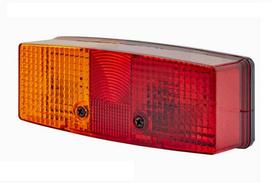 Galinis žibintas kairinis stačiakampis, 12/24V, raudona/oranžinė, 158x51x64mm, Hella 2SD003184031