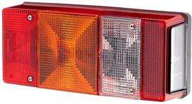 Galinis žibintas dešininis stačiakampis, 12V, raudona/gintarinė, 246x66x108mm, Hella 2SL007547061