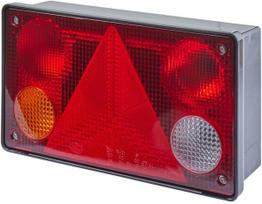 Galinis žibintas kairinis stačiakampis, 12/24V, raudona/oranžinė, 256x70x144mm, Hella 2VP340400151