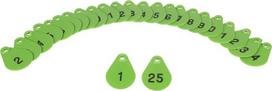 Lankstūs žymekliai ant kaklo numeriai nuo 1 iki 25 žali Akroh 3990500000040125