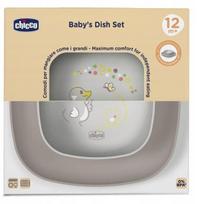 Chicco dubenėlio ir lėkštės rinkinys, pilkas, 2 dalių