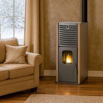 Granulinė krosnelė su vandens kontūru Mytherm IOLI TSA 45 smėlio spalvos, su ventiliatoriumi, 48.5kW