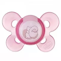 CHICCO Ortodontinis žindukas PHYSIO COMFORT su sterilizavimo dėklu, 0-6M, Iš "Mum effect" silikono