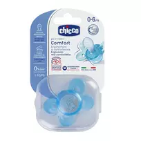 CHICCO Ortodontinis žindukas PHYSIO COMFORT su sterilizavimo dėklu, 0-6M, Iš "Mum effect" silikono