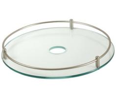 Lentyna apvali stiklinė su relingu Ø350mm chromas
