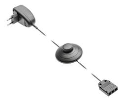 Maitinimo šaltinis stiklo lentynos su LED apšvietimu laikikliui juodas 1,5W