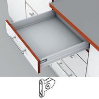 Blum Tandembox stalčius su šv. pritraukimo funkcija, H-83mm, su prisukamu fasado laikikliu baltas 400mm
