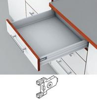 Blum Tandembox stalčius su šv. pritraukimo funkcija, H-83mm, su gręžiamu fasado laikikliu pilkas 400mm