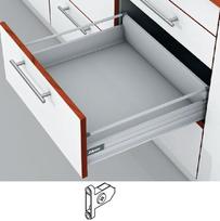 Blum Tandembox stalčius su šv. pritraukimo funkcija, H-140mm, su prisukamu fasado laikikliu baltas 400mm