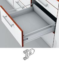 Blum Tandembox stalčius su šv. pritraukimo funkcija, H-140mm, su gręžiamu fasado laikikliu baltas 400mm