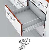 Blum Tandembox stalčius su šv. pritraukimo funkcija, H-204mm su 1 kartele, su gręžiamu fasado laikikliu pilkas 350mm