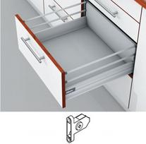 Blum Tandembox stalčius su šv. pritraukimo funkcija, H-204mm su 2 kartelėmis, su prisukamu fasado laikikliu pilkas 400mm