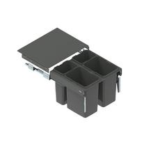 Šiukšliadėžė 600mm su švelniu pritraukimu H-320mm (su fasado tvirtinimu) 2x15L+2x7L