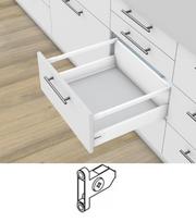 Blum Tandembox Antaro stalčius 65 kg su šv. pritraukimo funkcija, H-224mm, su prisukamu fasado laikikliu baltas 450mm