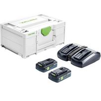 Akumuliatorių ir įkroviklio rinkinys FESTOOL SYS 18V 2x4,0/TCL 6 DUO 577109