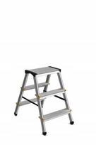 Dvipusės aliuminio kopėčios Awtools, 3 pakopų, 67 cm