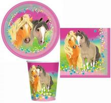 Vienkartinių indų rinkinys Pretty Poney, įvairių spalvų, 36 vnt.