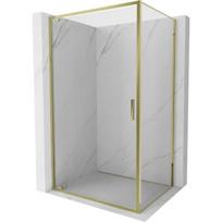 Dušo kabina Mexen Exo, varstomos durys, 80 x 70 cm, transparent/gold