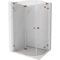 Dušo kabina Mexen Lunar L, pusapvalė, kairė, 100 x 80 cm, transparent/rose gold