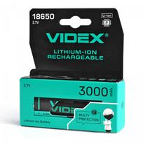 Įkraunama baterija Videx Li-Ion 18650-P, 3000mAh, 3.7V (1 vnt.)