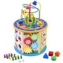 Edukacinis medinis kubas su labirintu, 8in1