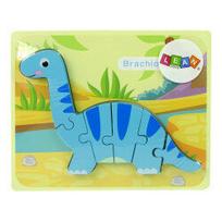 Medinė delionė Dinozauras LeanToys, mėlynas