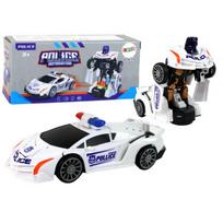 Baltas policijos automobilis robotas