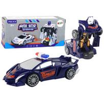 Tamsiai mėlynas policijos automobilis robotas