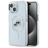 Karl Lagerfeld IML Metal Karl&Choupette Galva MagSafe iPhone 15 Dėklas - Balta