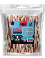 BUBU PETS šunų skanėstai – ėrienos ir menkės sumuštinių lazdelės, 500 g.