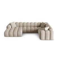Šviesiai rudos spalvos iš šenilinio audinio kampinė sofa (su dešiniuoju kampu/„U“ formos) Treno – Cosmopolitan Design
