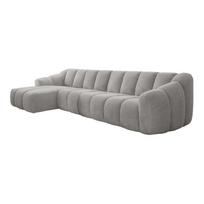 Šviesiai pilkos spalvos kampinė sofa (su kairiuoju kampu/su gultu) Shell – Miuform