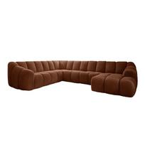 Terakotos spalvos kampinė sofa (su kairiuoju kampu/„U“ formos) Shell – Miuform