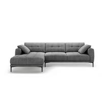 Pilkos spalvos kampinė sofa (su kairiuoju kampu/su gultu) Bemy – Micadoni