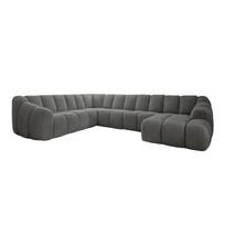 Pilkos spalvos kampinė sofa (su kairiuoju kampu/„U“ formos) Shell – Miuform