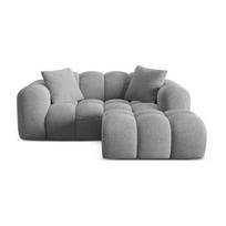 Šviesiai pilkos spalvos iš šenilinio audinio kampinė sofa (su dešiniuoju kampu/su gultu) Treno – Cosmopolitan Design