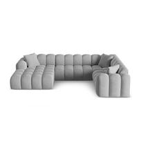 Šviesiai pilkos spalvos iš šenilinio audinio kampinė sofa (su dešiniuoju kampu/„U“ formos) Treno – Cosmopolitan Design