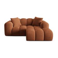 Terakotos spalvos iš šenilinio audinio kampinė sofa (su dešiniuoju kampu/su gultu) Treno – Cosmopolitan Design