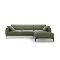 Žalios spalvos kampinė sofa (su dešiniuoju kampu/su gultu) Bemy – Micadoni