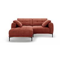 Raudonos plytų spalvos kampinė sofa (su kairiuoju kampu/su gultu) Bemy – Micadoni