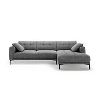 Pilkos spalvos kampinė sofa (su dešiniuoju kampu/su gultu) Bemy – Micadoni