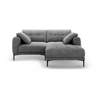 Pilkos spalvos kampinė sofa (su dešiniuoju kampu/su gultu) Bemy – Micadoni