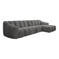 Pilkos spalvos kampinė sofa (su dešiniuoju kampu/su gultu) Shell – Miuform