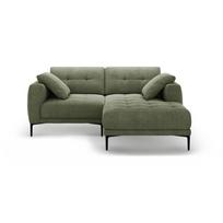 Žalios spalvos kampinė sofa (su dešiniuoju kampu/su gultu) Bemy – Micadoni