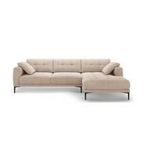 Šviesiai rudos spalvos kampinė sofa (su dešiniuoju kampu/su gultu) Bemy – Micadoni