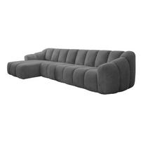 Pilkos spalvos kampinė sofa (su kairiuoju kampu/su gultu) Shell – Miuform