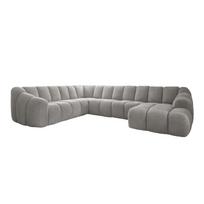 Šviesiai pilkos spalvos kampinė sofa (su kairiuoju kampu/„U“ formos) Shell – Miuform