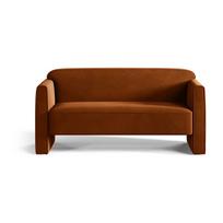 Terakotos spalvos iš velveto sofa 140 cm Abby – Micadoni